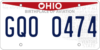 OH license plate GQO0474