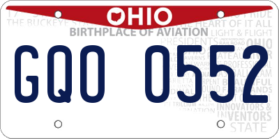 OH license plate GQO0552