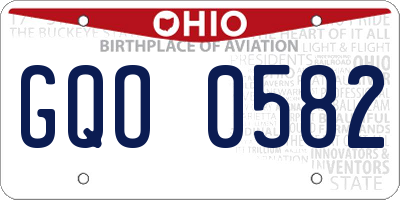 OH license plate GQO0582