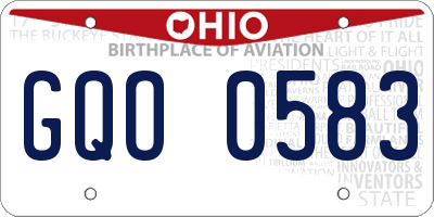 OH license plate GQO0583