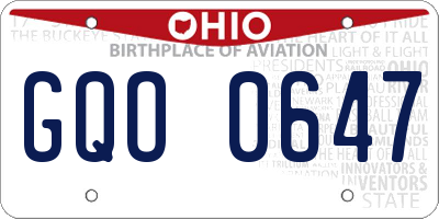 OH license plate GQO0647