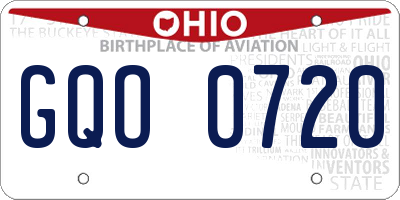 OH license plate GQO0720