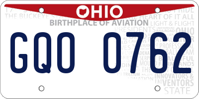 OH license plate GQO0762