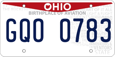 OH license plate GQO0783
