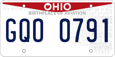 OH license plate GQO0791