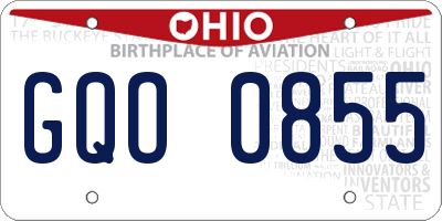 OH license plate GQO0855