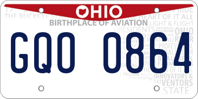 OH license plate GQO0864