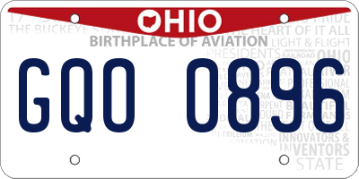 OH license plate GQO0896