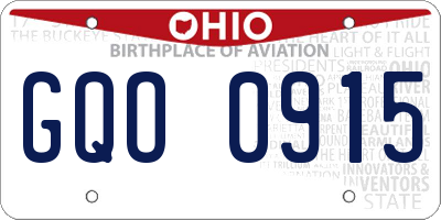 OH license plate GQO0915