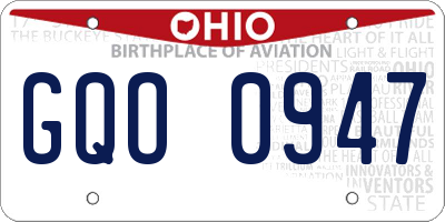 OH license plate GQO0947