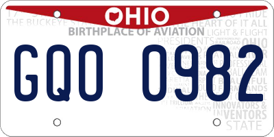 OH license plate GQO0982