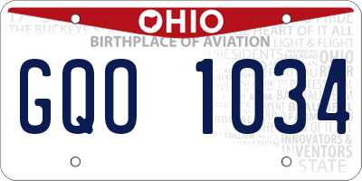 OH license plate GQO1034