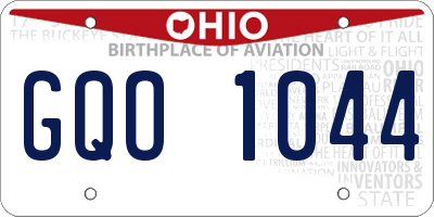 OH license plate GQO1044