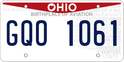 OH license plate GQO1061
