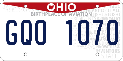 OH license plate GQO1070