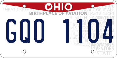 OH license plate GQO1104