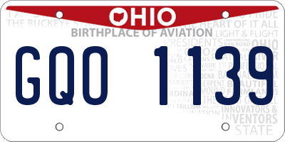 OH license plate GQO1139