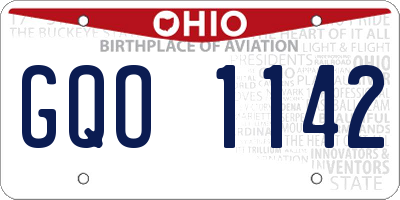 OH license plate GQO1142