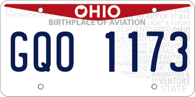 OH license plate GQO1173