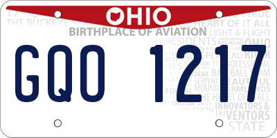 OH license plate GQO1217