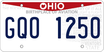 OH license plate GQO1250