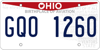 OH license plate GQO1260