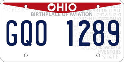 OH license plate GQO1289