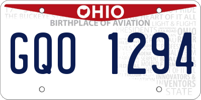 OH license plate GQO1294