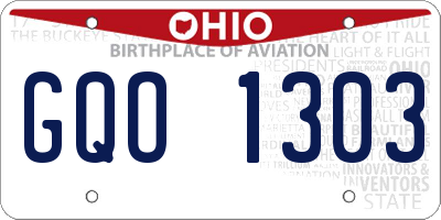 OH license plate GQO1303