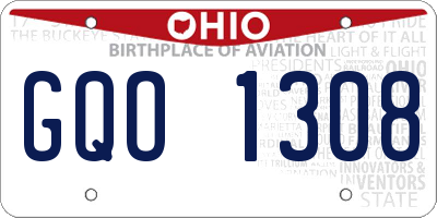 OH license plate GQO1308