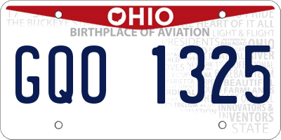 OH license plate GQO1325