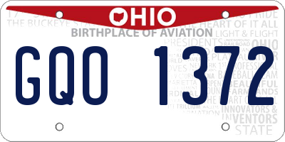 OH license plate GQO1372
