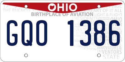 OH license plate GQO1386