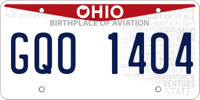 OH license plate GQO1404