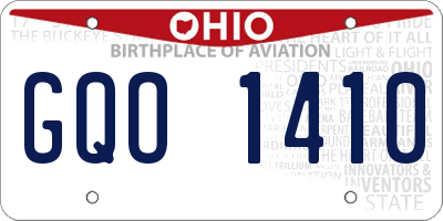 OH license plate GQO1410