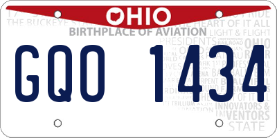 OH license plate GQO1434