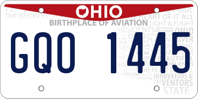 OH license plate GQO1445