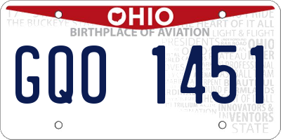 OH license plate GQO1451