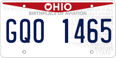 OH license plate GQO1465