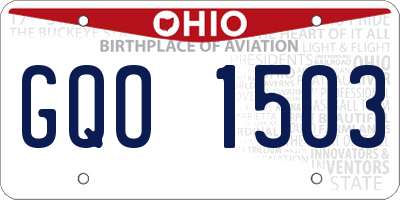 OH license plate GQO1503