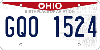 OH license plate GQO1524
