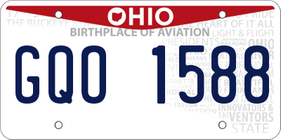 OH license plate GQO1588
