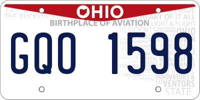 OH license plate GQO1598