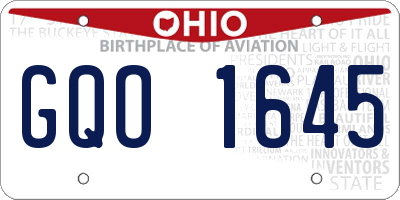 OH license plate GQO1645