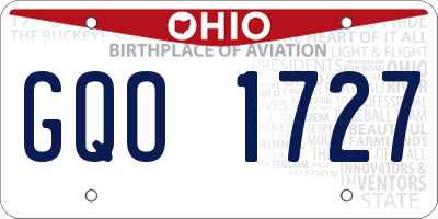 OH license plate GQO1727