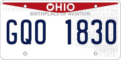 OH license plate GQO1830