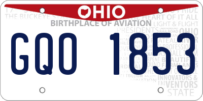 OH license plate GQO1853