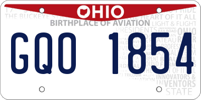 OH license plate GQO1854