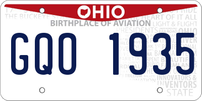 OH license plate GQO1935