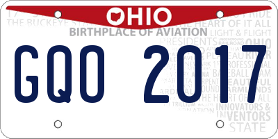 OH license plate GQO2017